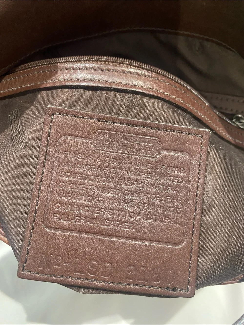 Coach 9180 USA Brown Leather Shoulder Bag with Front Slip Pocket